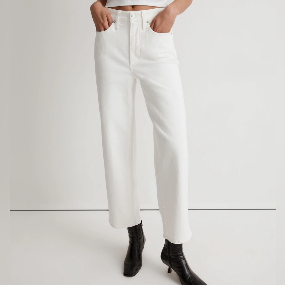 Madewell The Perfect Vintage Wide Leg Crop | High Rise Wide Leg Crop White Jean